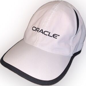 Oracle Racing White Black Cap Hat Mesh Inserts Adjustable Wicking Lightweight OS
